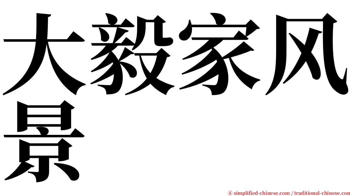 大毅家风景 serif font