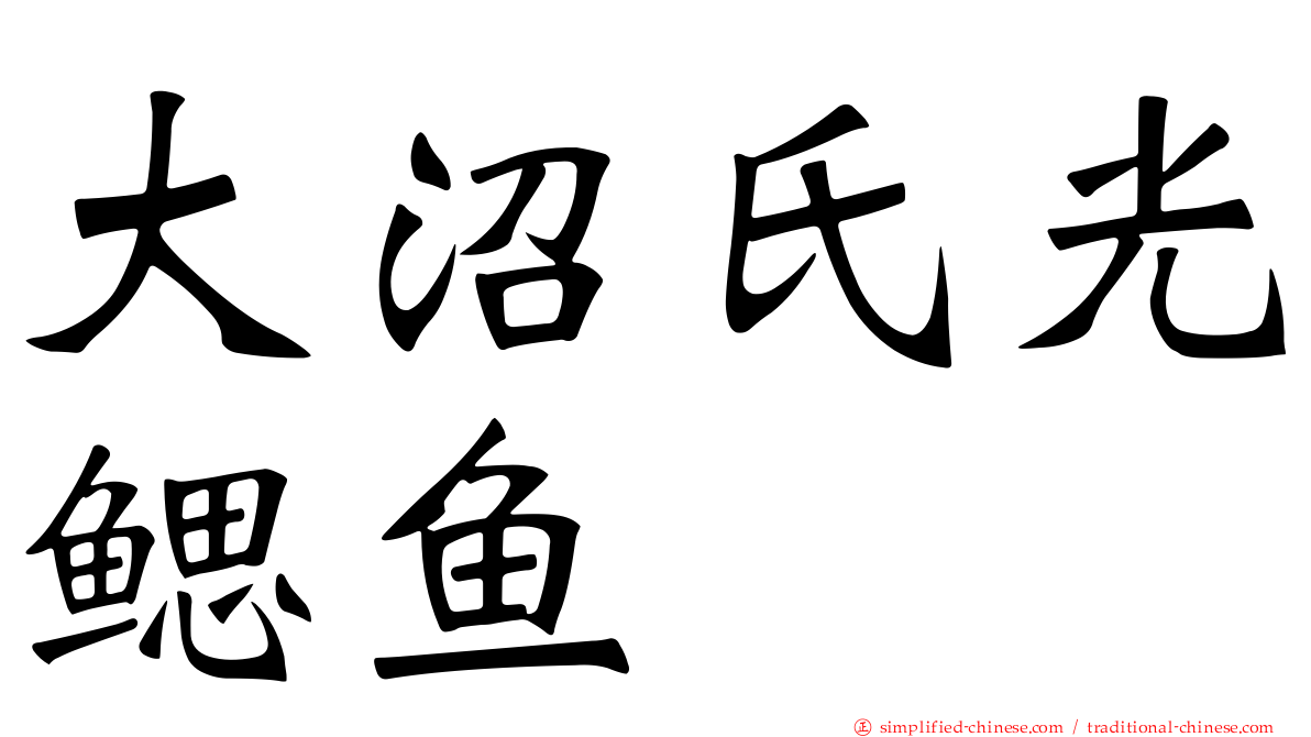 大沼氏光鳃鱼
