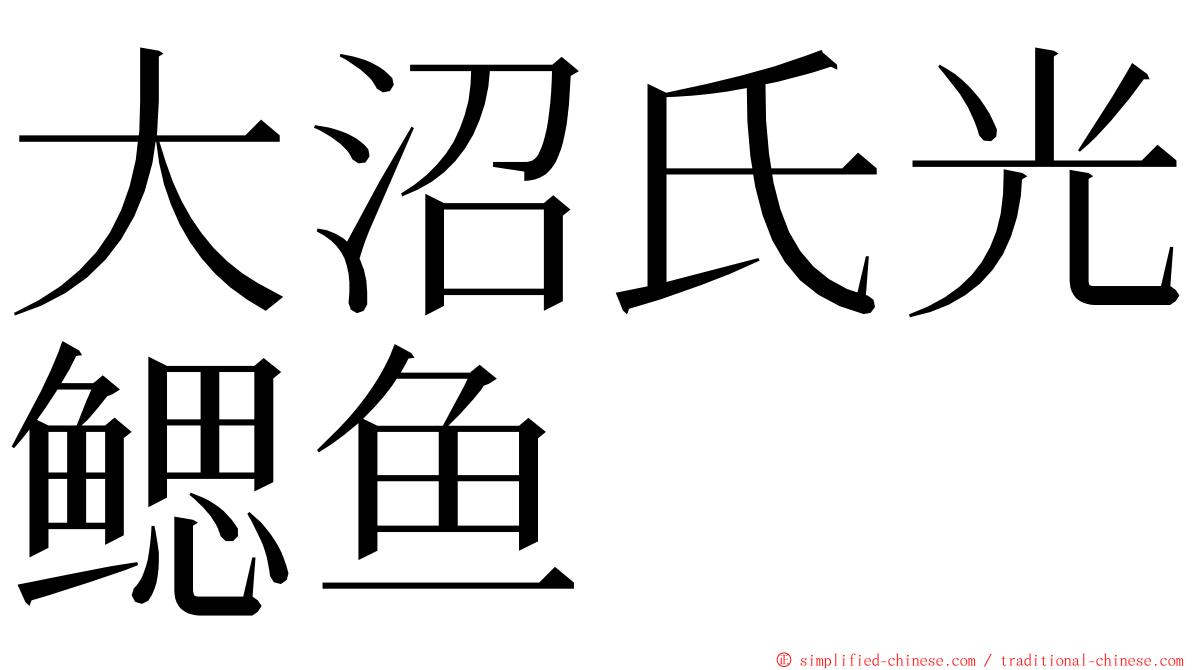 大沼氏光鳃鱼 ming font