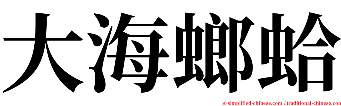 大海螂蛤 serif font