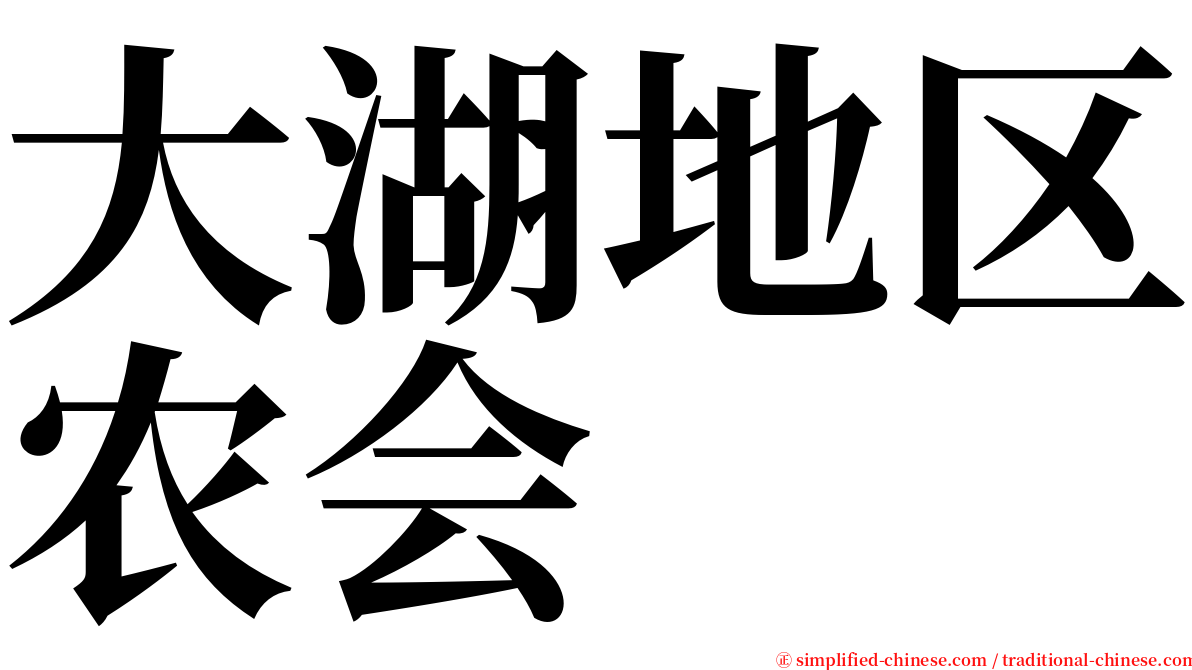 大湖地区农会 serif font