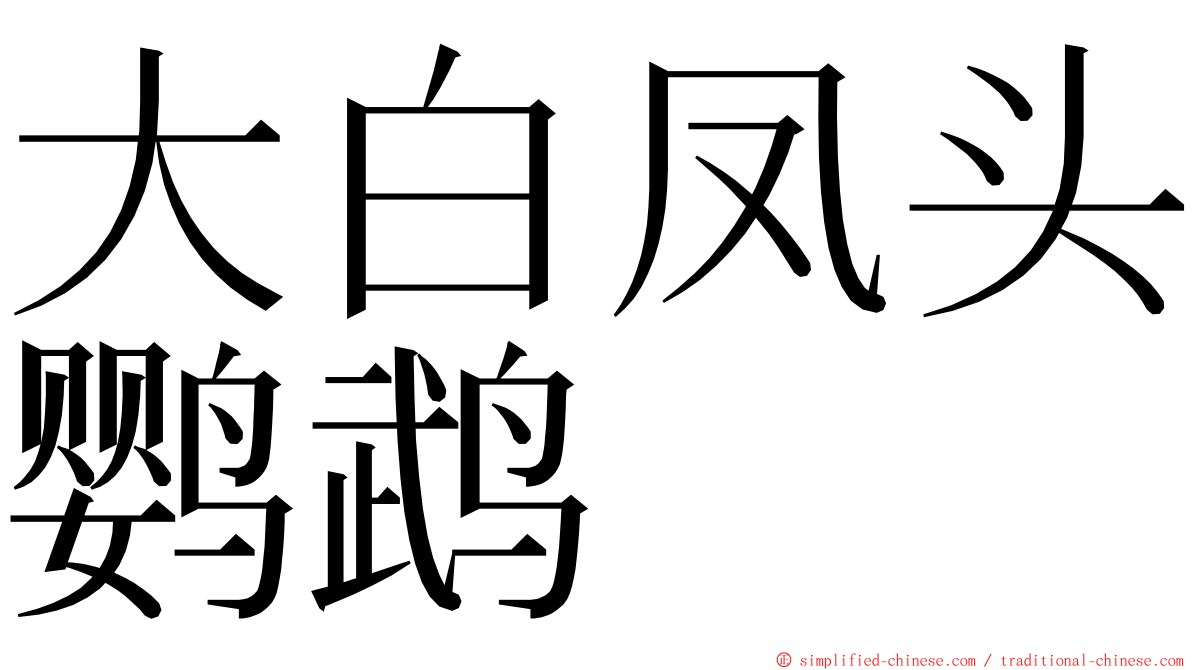 大白凤头鹦鹉 ming font