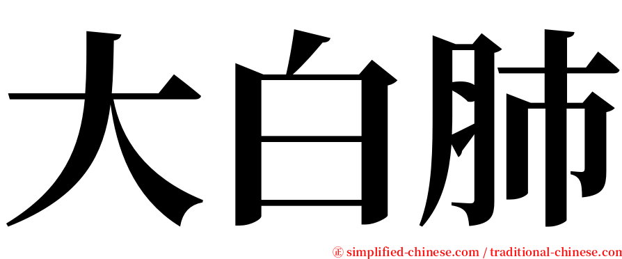 大白肺 serif font