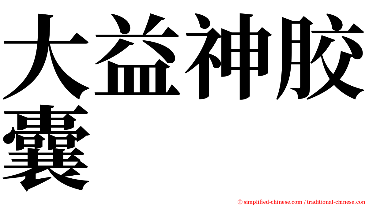 大益神胶囊 serif font