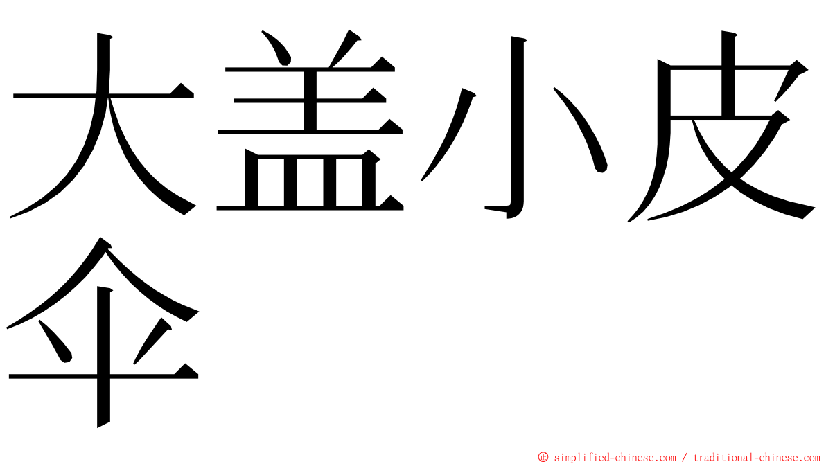大盖小皮伞 ming font