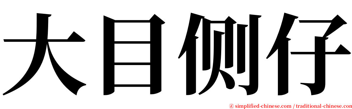大目侧仔 serif font