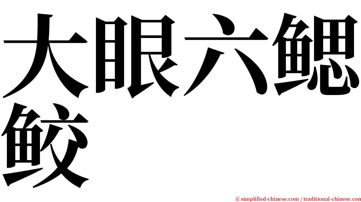 大眼六鳃鲛 serif font