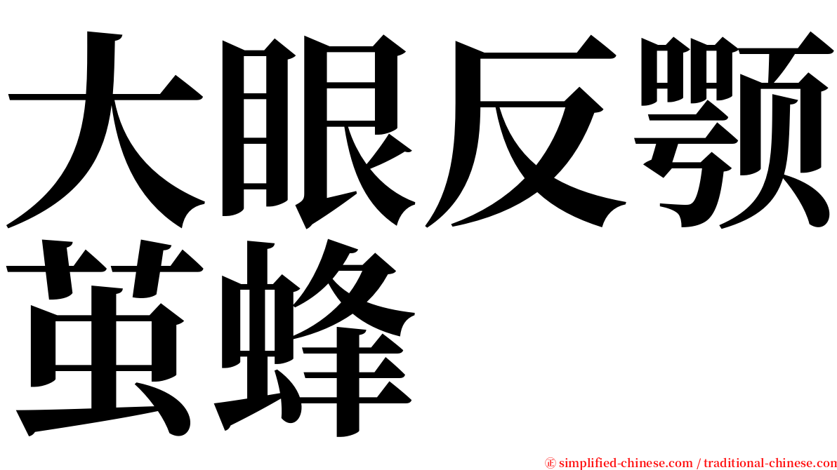大眼反颚茧蜂 serif font