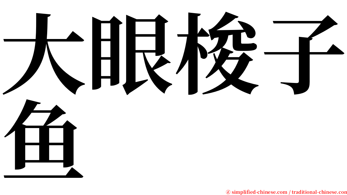 大眼梭子鱼 serif font
