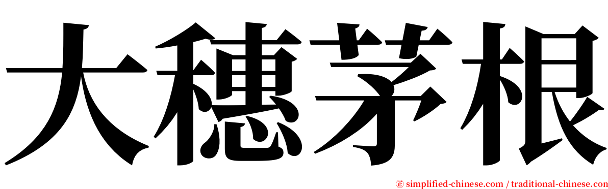 大穗茅根 serif font