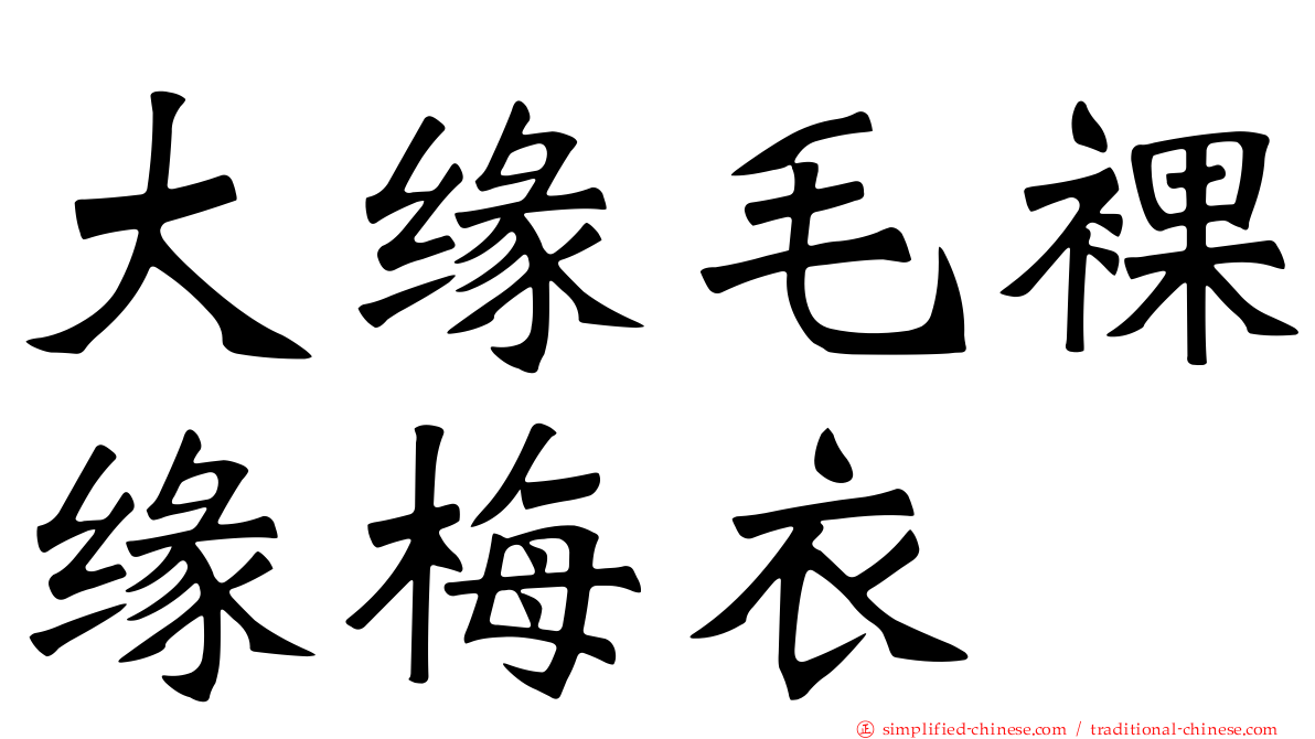 大缘毛裸缘梅衣