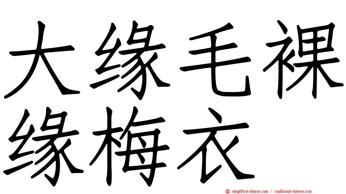 大缘毛裸缘梅衣