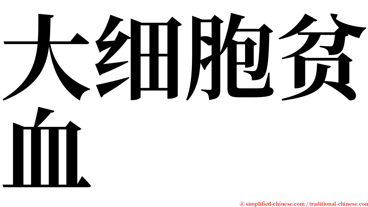 大细胞贫血 serif font