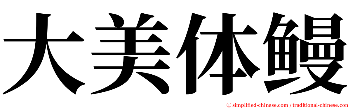 大美体鳗 serif font