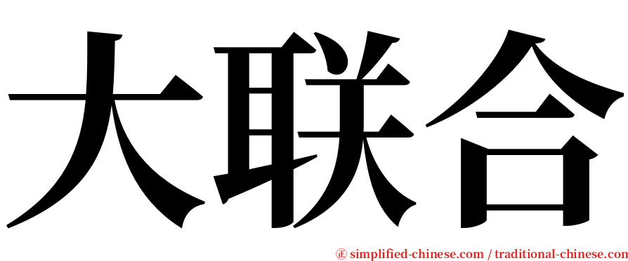 大联合 serif font