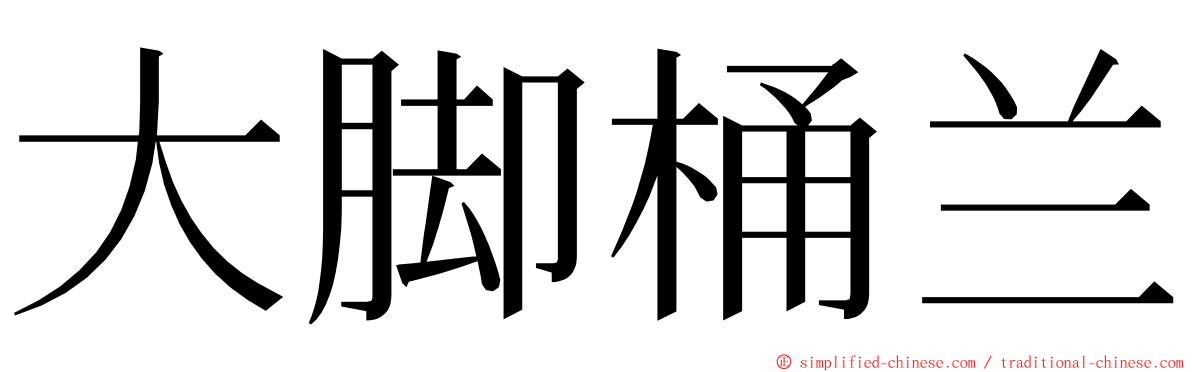 大脚桶兰 ming font