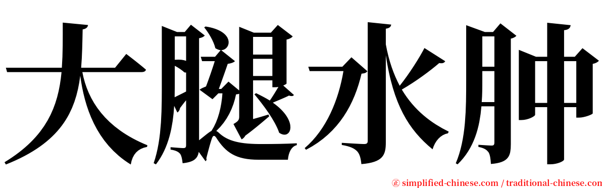 大腿水肿 serif font