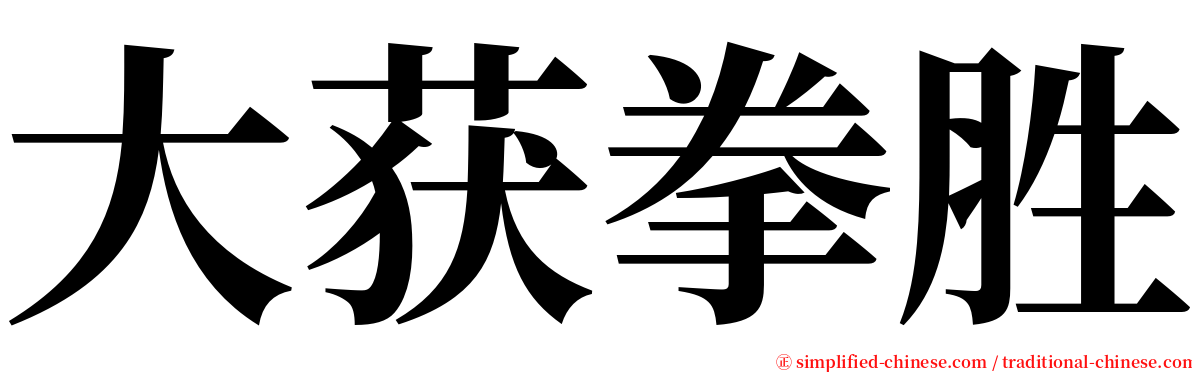 大获拳胜 serif font