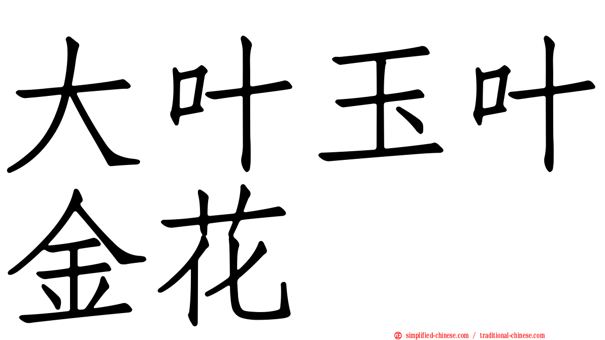 大叶玉叶金花