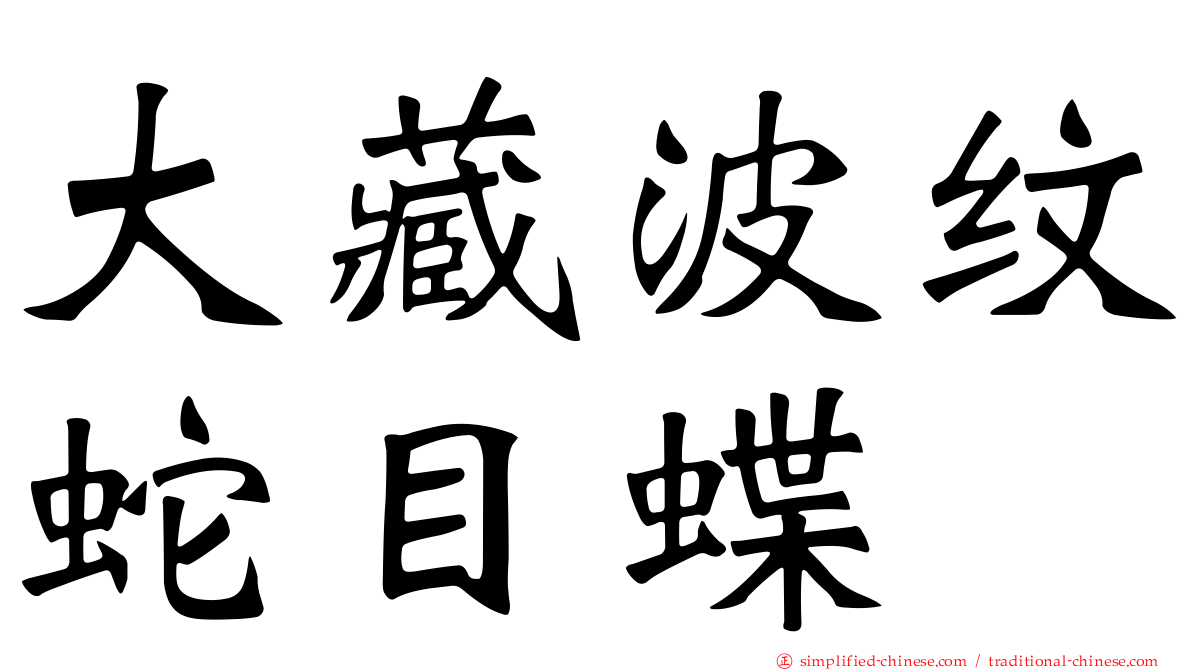 大藏波纹蛇目蝶