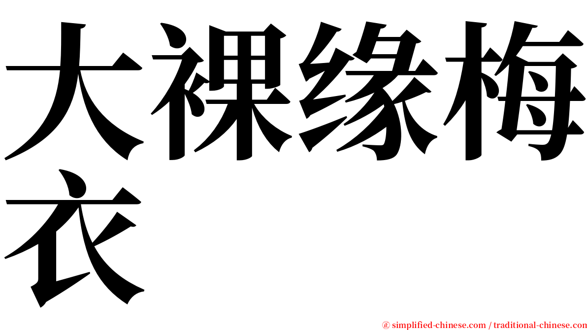大裸缘梅衣 serif font