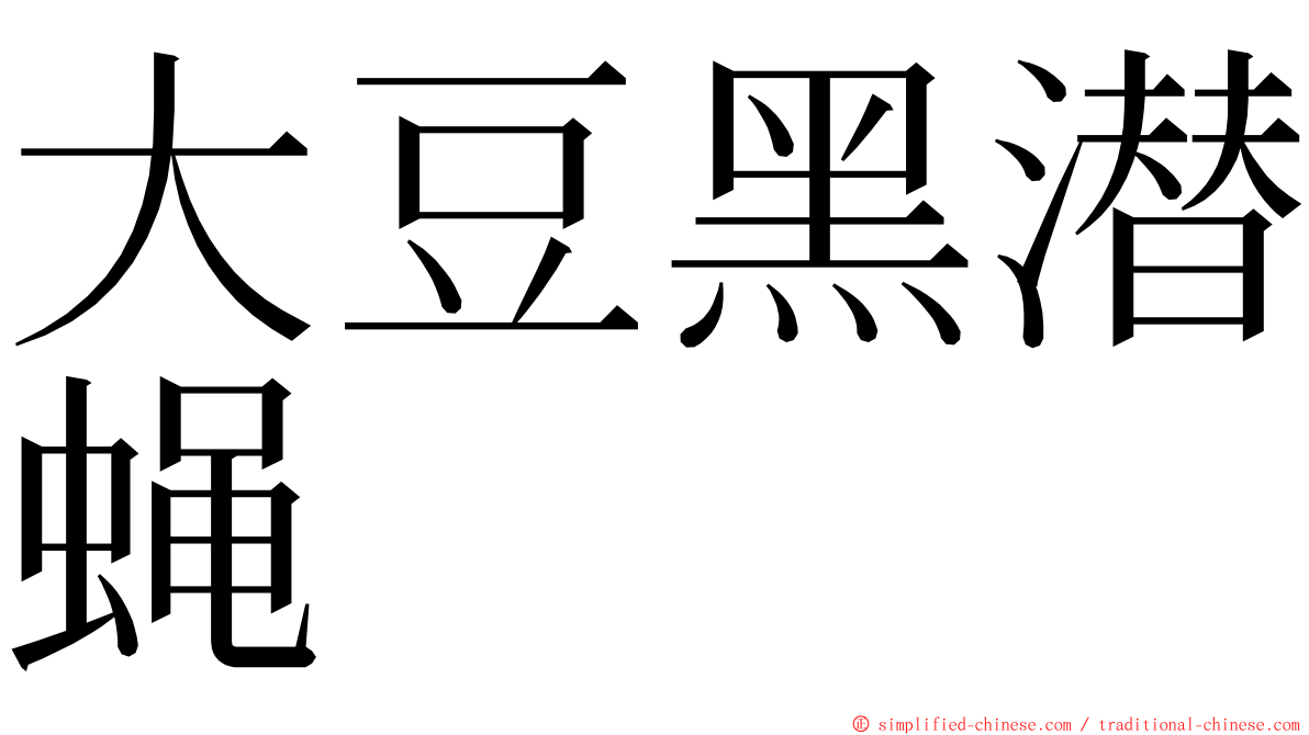 大豆黑潜蝇 ming font