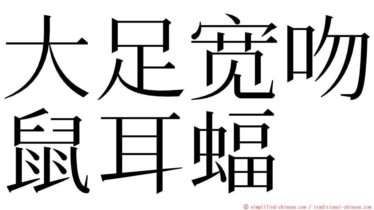 大足宽吻鼠耳蝠 ming font