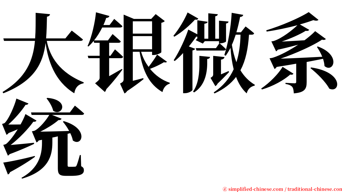 大银微系统 serif font