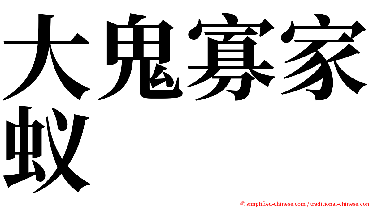 大鬼寡家蚁 serif font