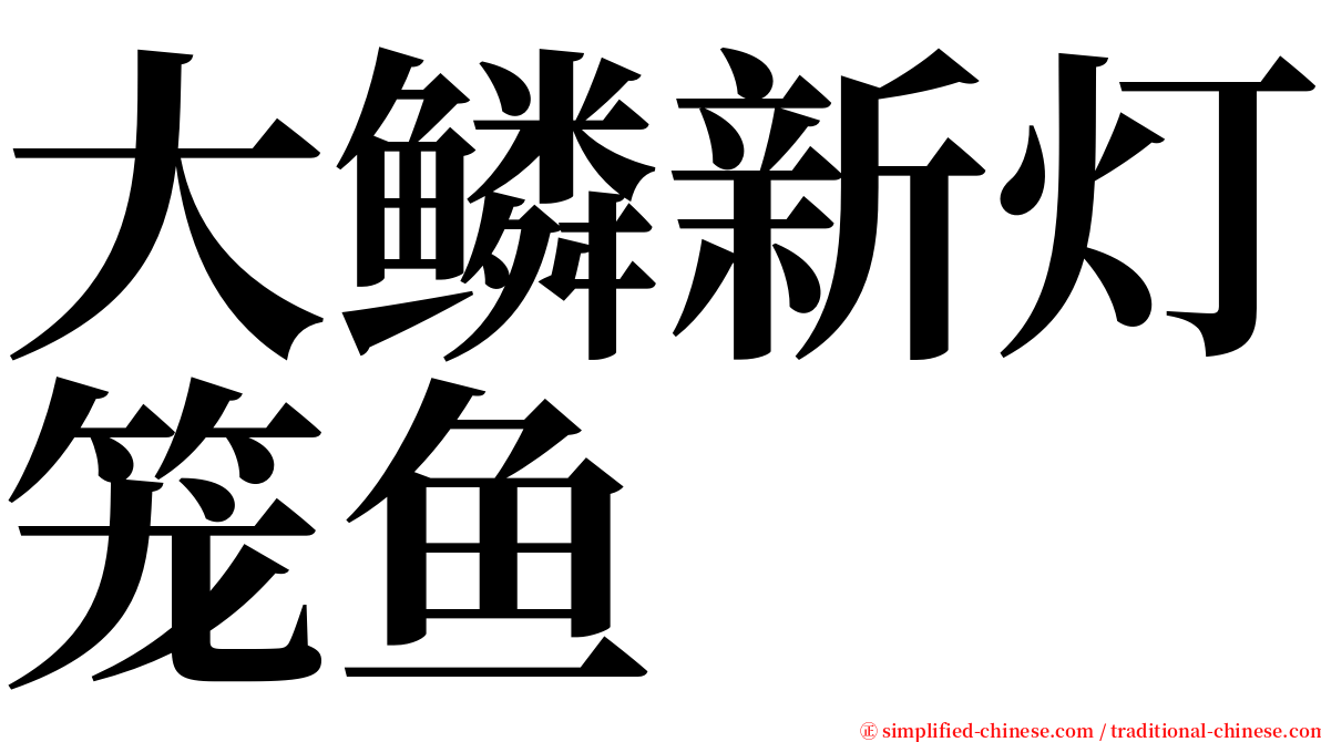 大鳞新灯笼鱼 serif font