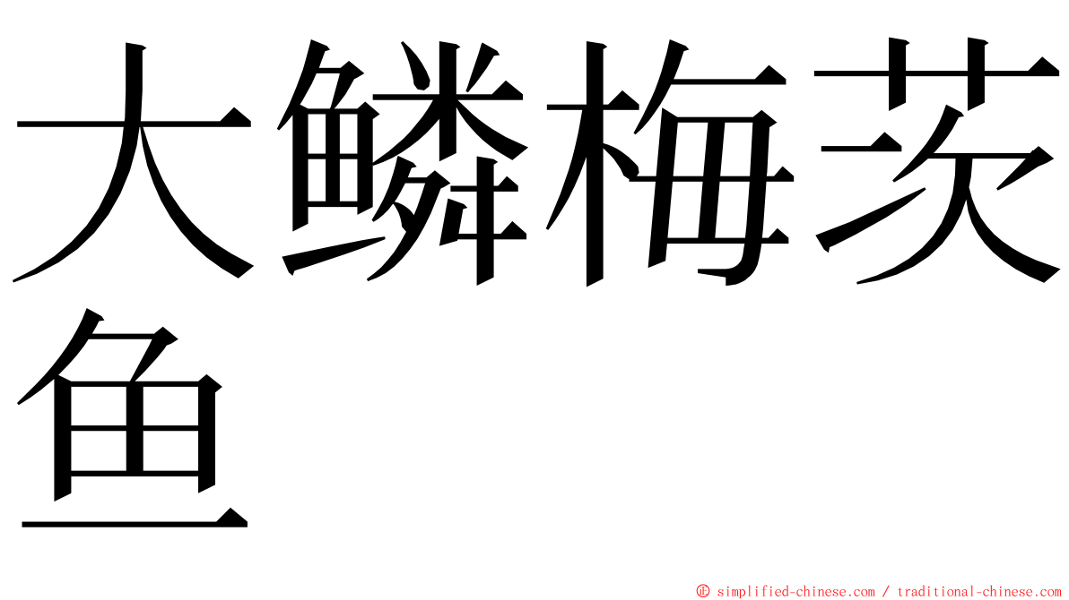 大鳞梅茨鱼 ming font