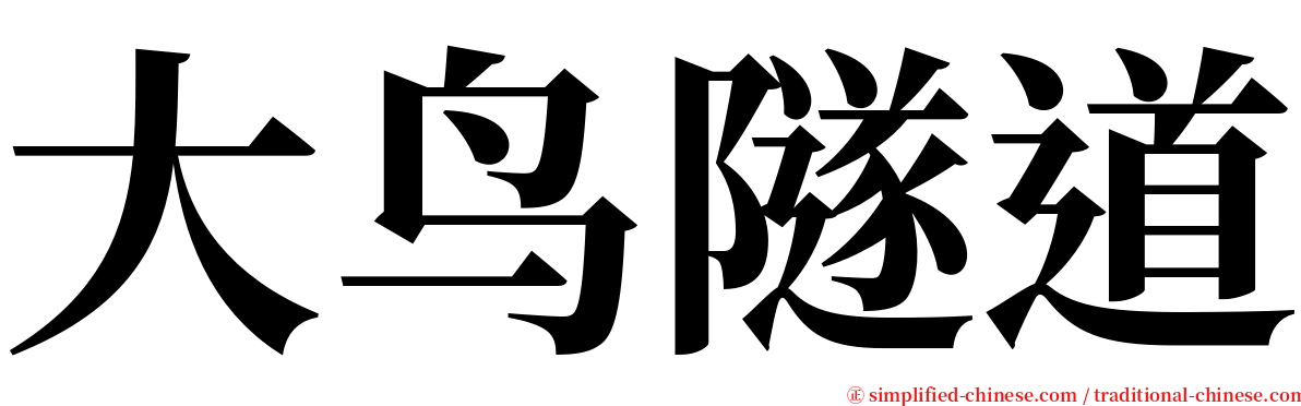 大鸟隧道 serif font