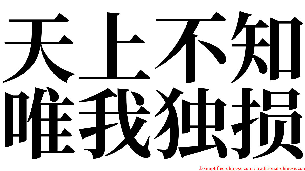 天上不知唯我独损 serif font