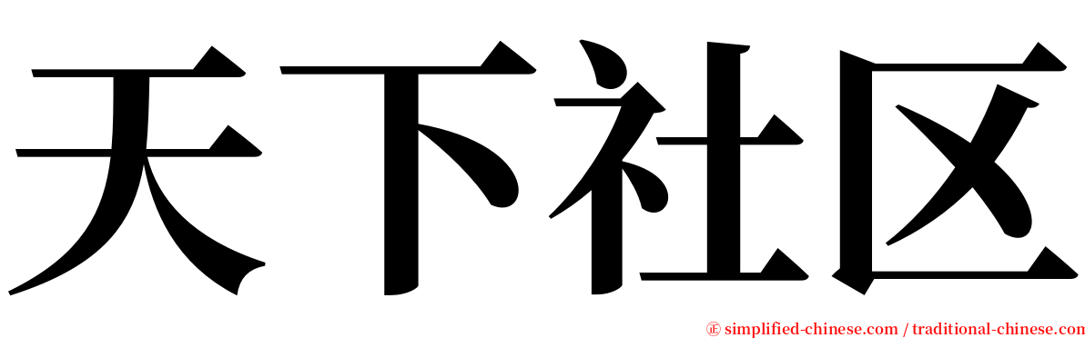 天下社区 serif font