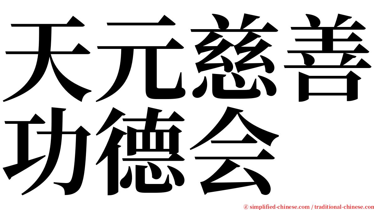 天元慈善功德会 serif font