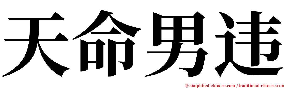 天命男违 serif font