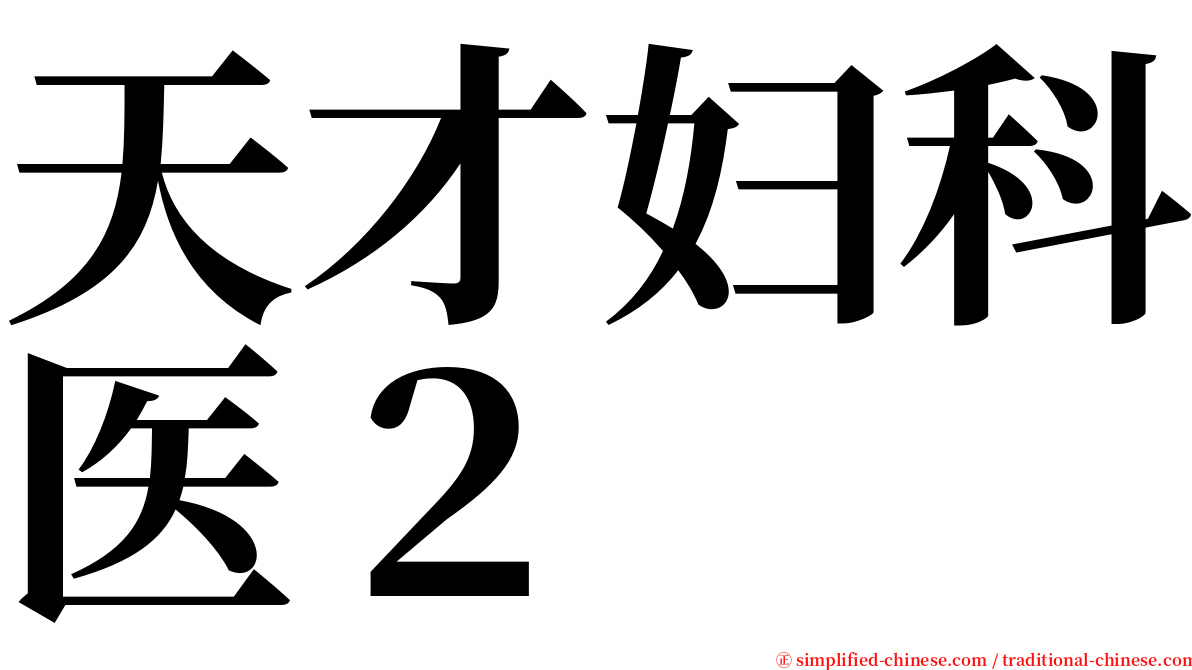 天才妇科医２ serif font