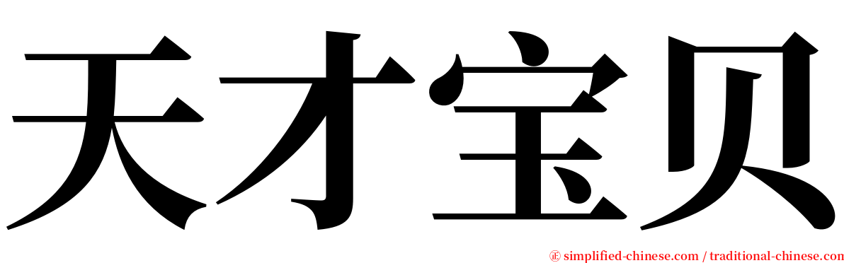 天才宝贝 serif font