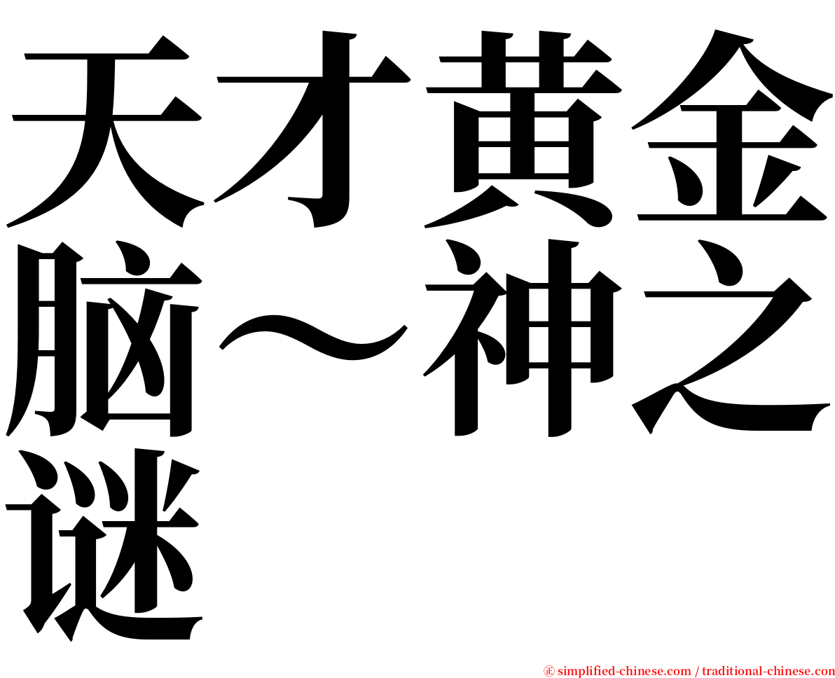 天才黄金脑～神之谜 serif font