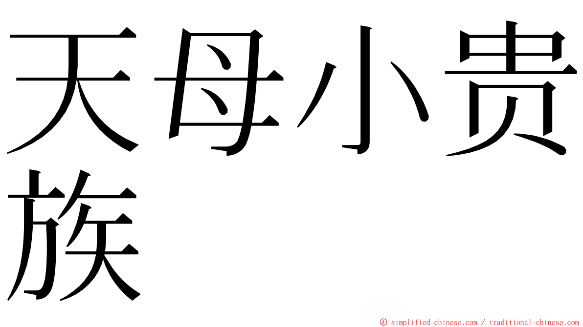 天母小贵族 ming font