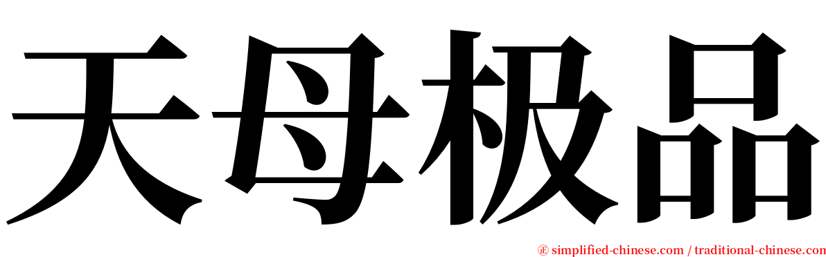 天母极品 serif font