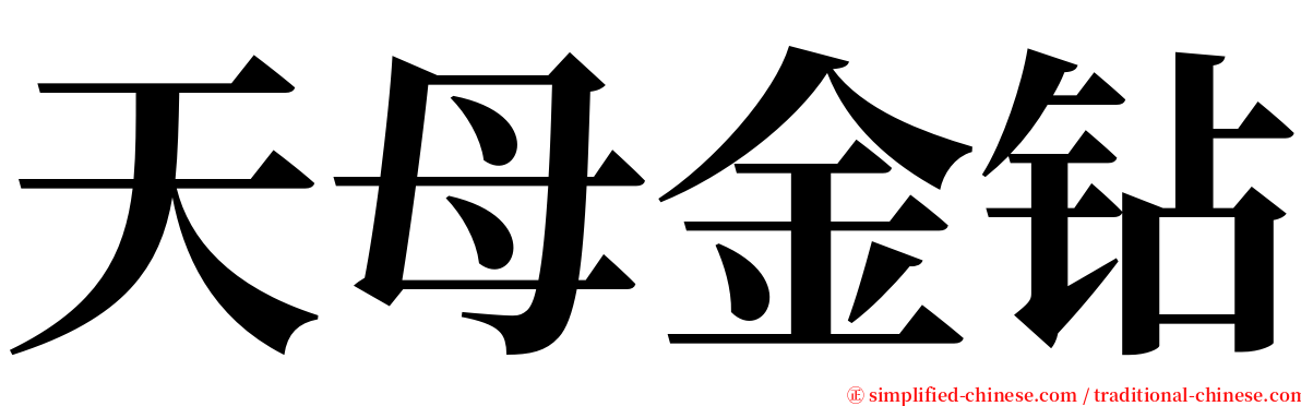 天母金钻 serif font