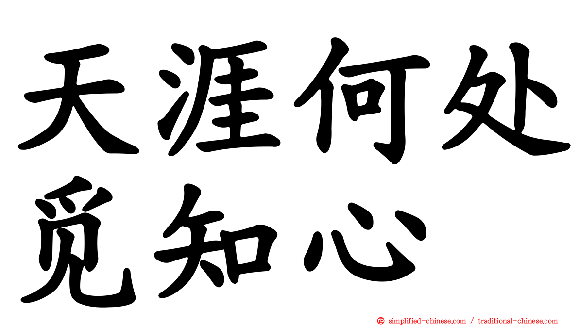 天涯何处觅知心