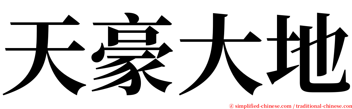 天豪大地 serif font