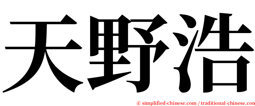 天野浩 serif font