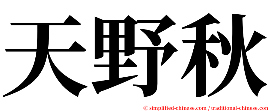 天野秋 serif font