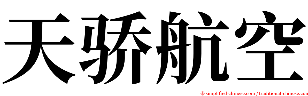 天骄航空 serif font