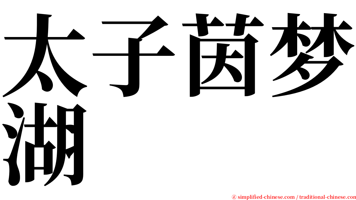 太子茵梦湖 serif font