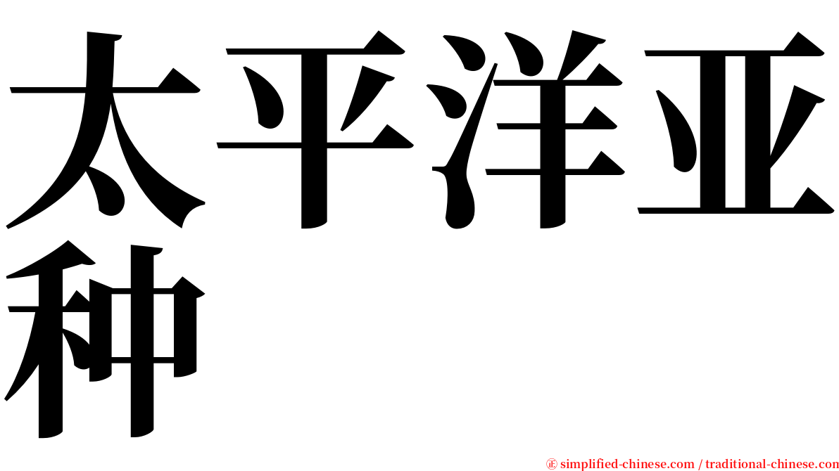 太平洋亚种 serif font