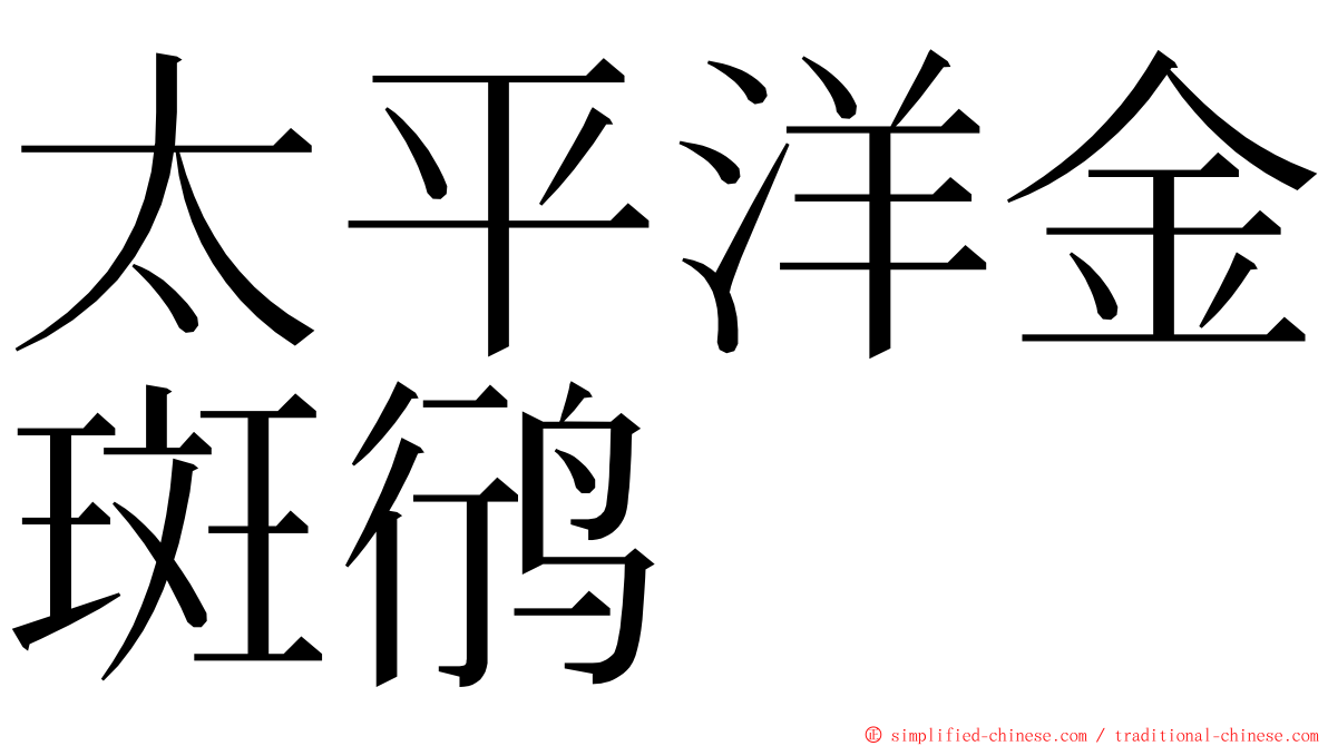 太平洋金斑鸻 ming font
